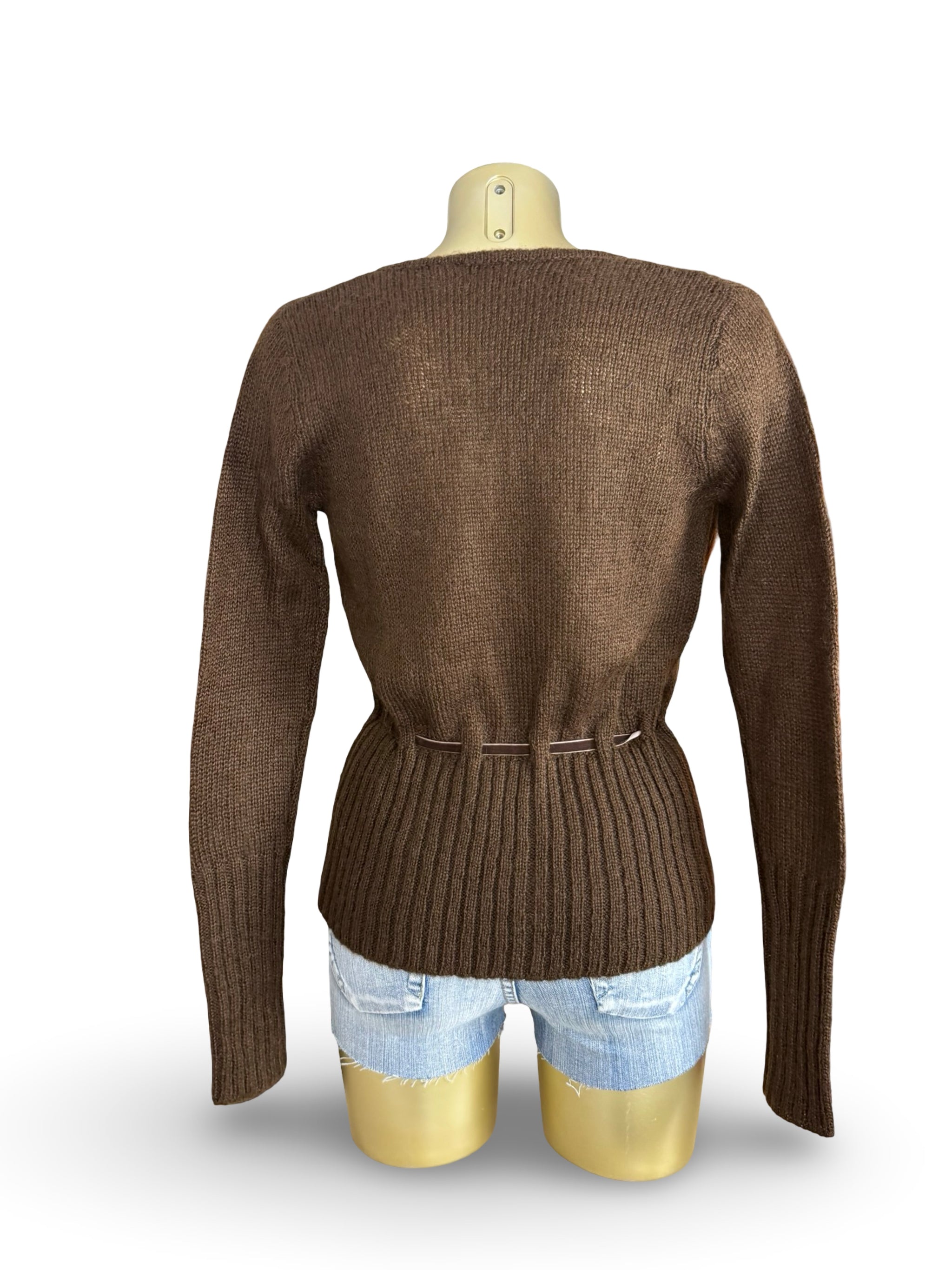 Brown super soft mohair cardigan jumper (XS/S)