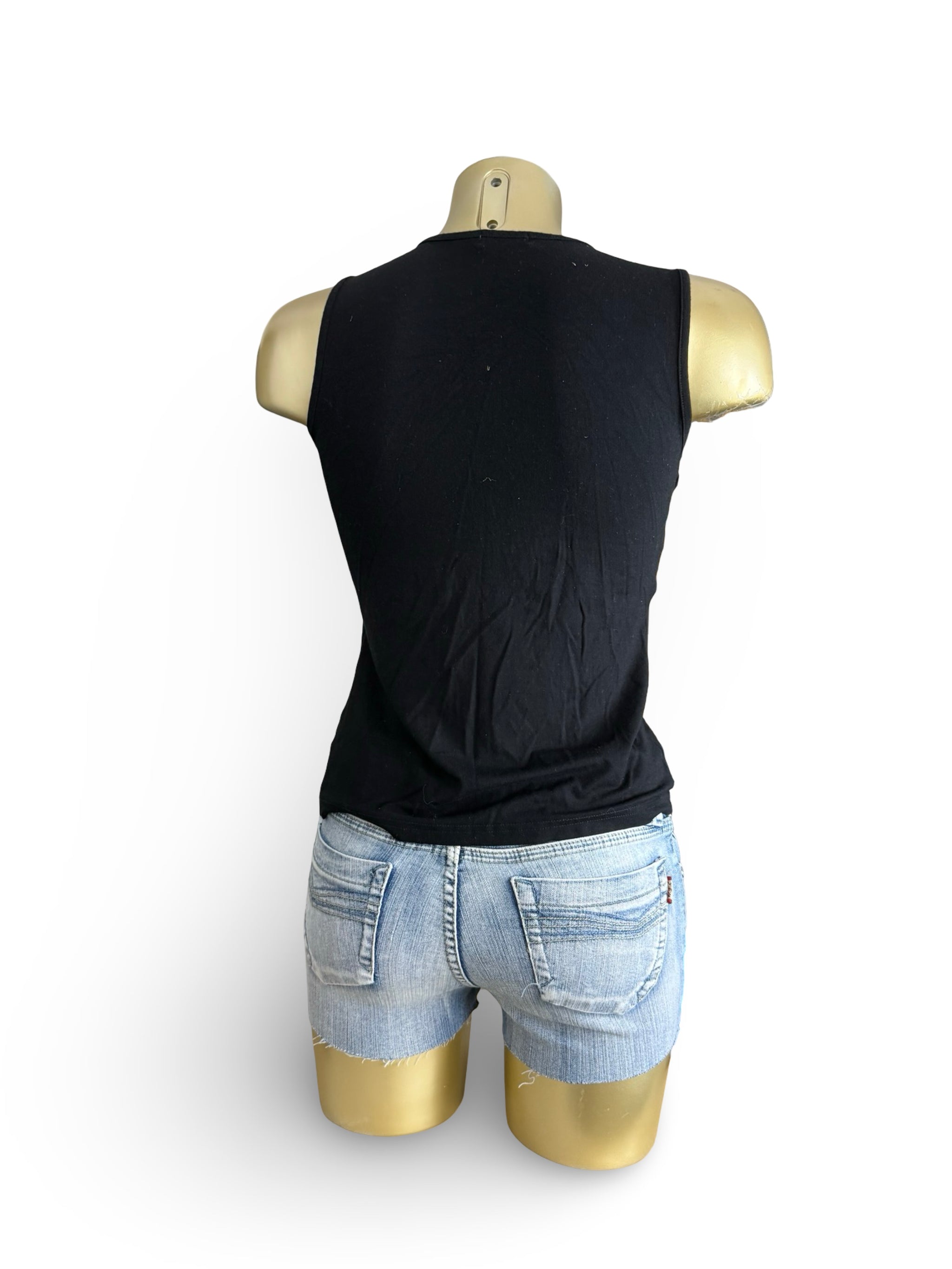 Black striped tight fit top (M/L)