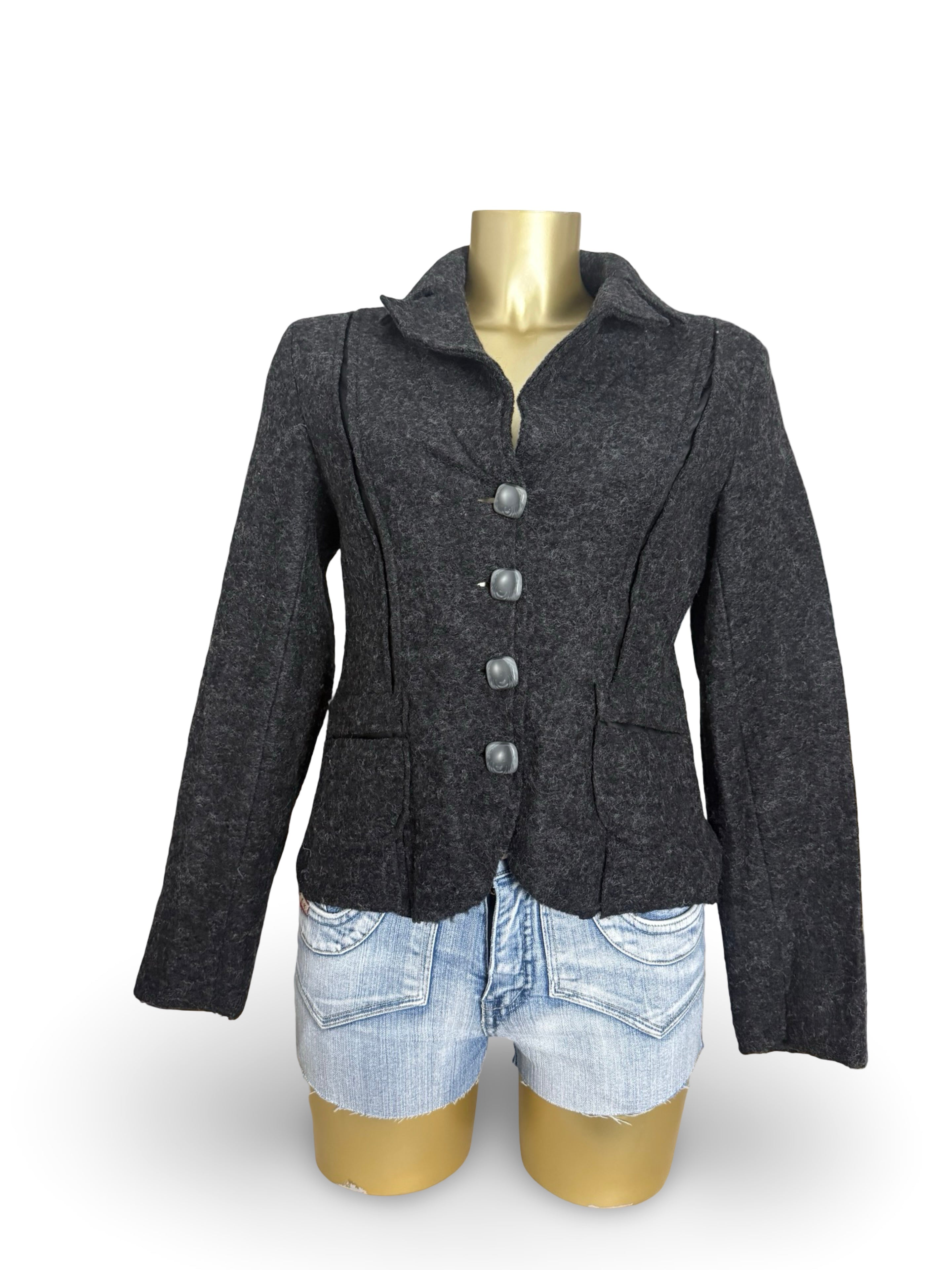 Dark grey tight fit wool jacket (S/M)