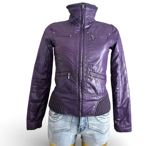 Purple tight fit puffer jacket (S)