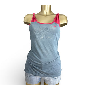 Grey activewear tie up backless top (S/M)