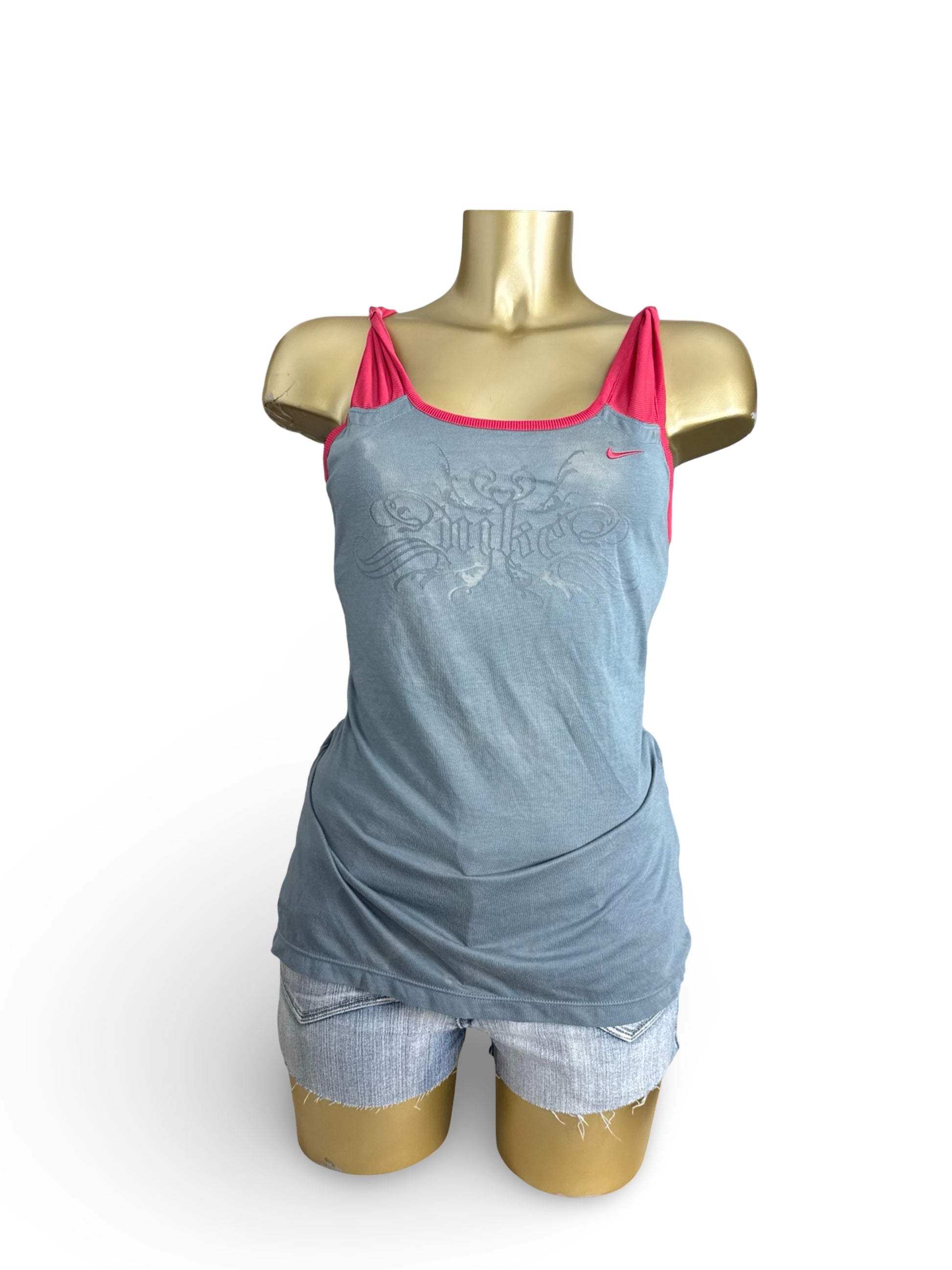 Grey activewear tie up backless top (S/M)