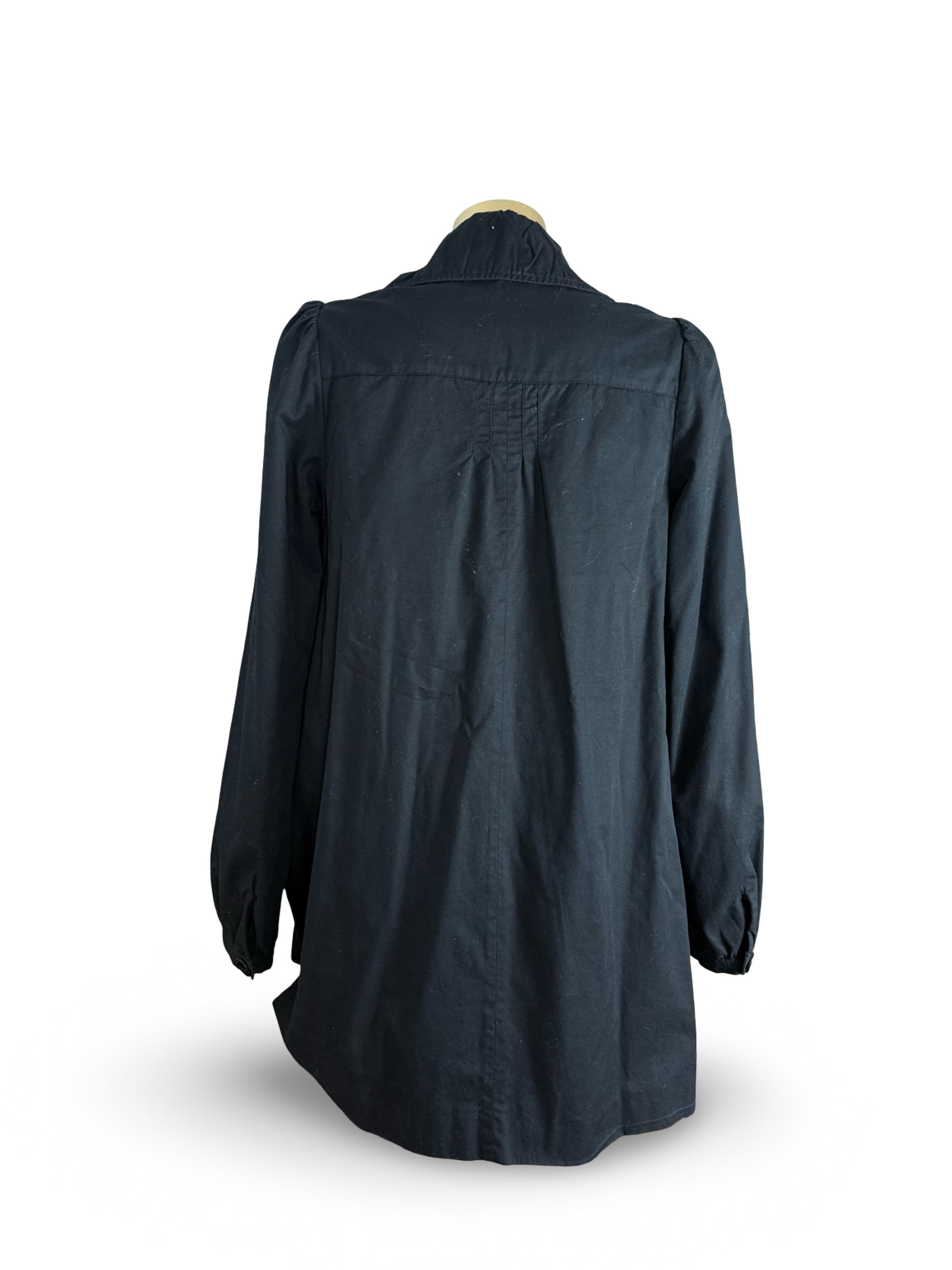 Black cotton trench jacket (M)