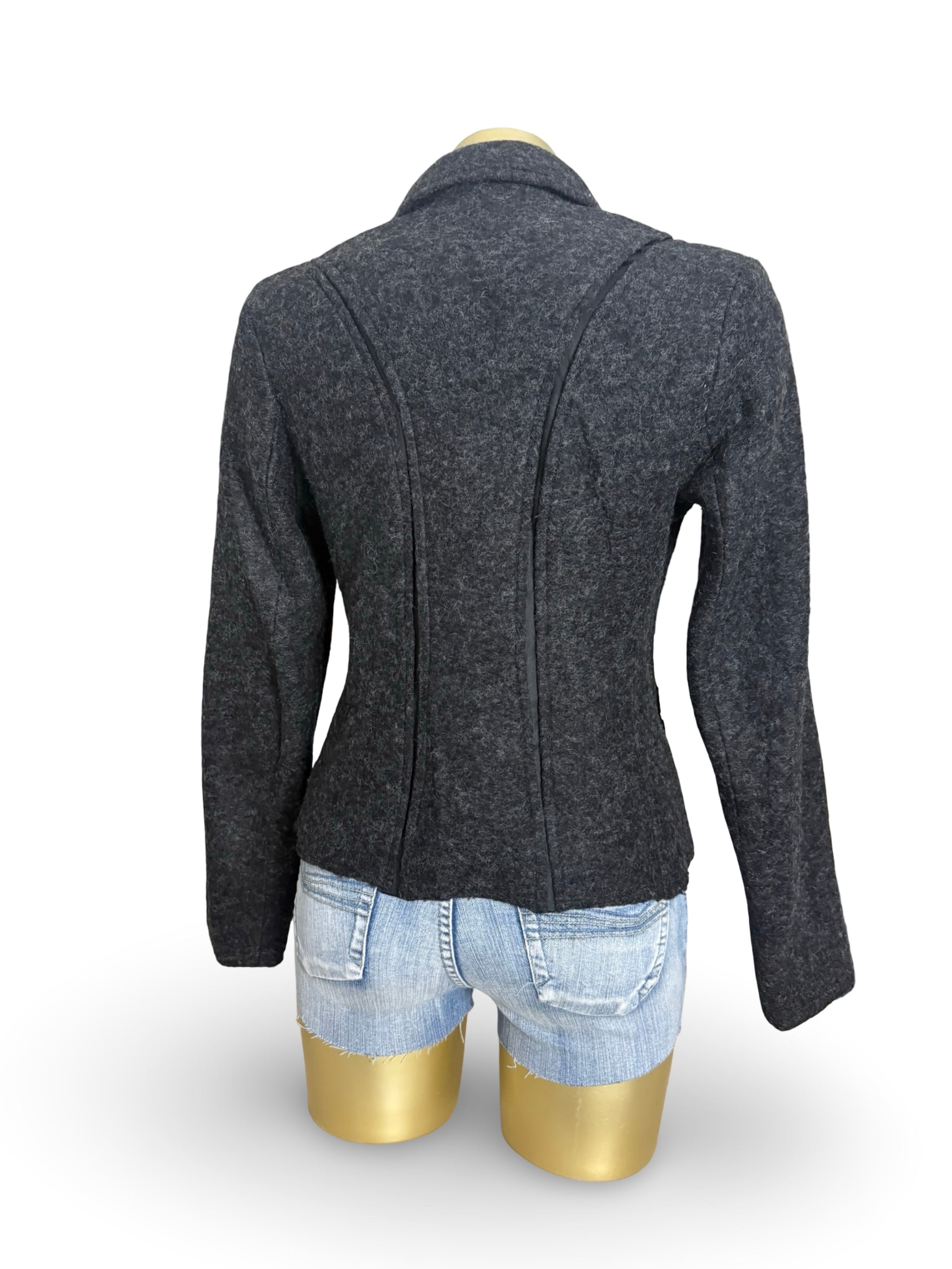 Dark grey tight fit wool jacket (S/M)