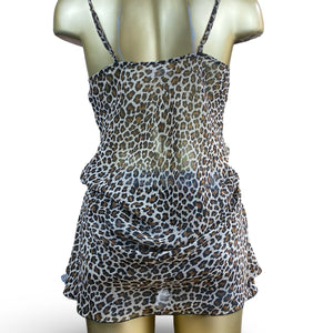 Beige panther mesh babydoll dress (S/M)