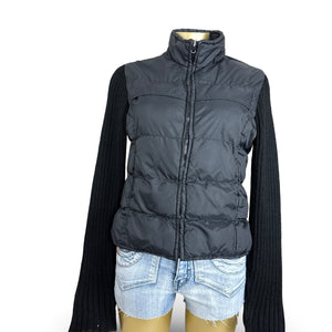 Black bi fabric puffer jumper jacket (M/L)