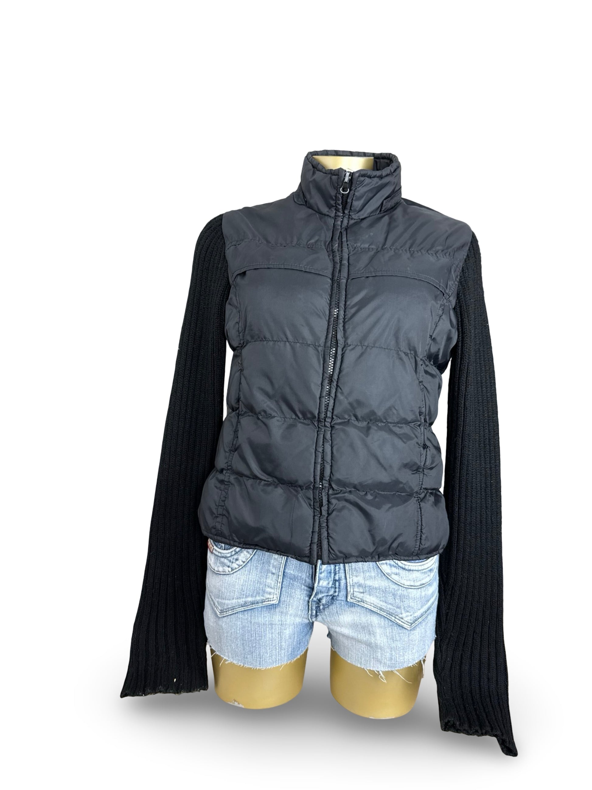 Black bi fabric puffer jumper jacket (M/L)