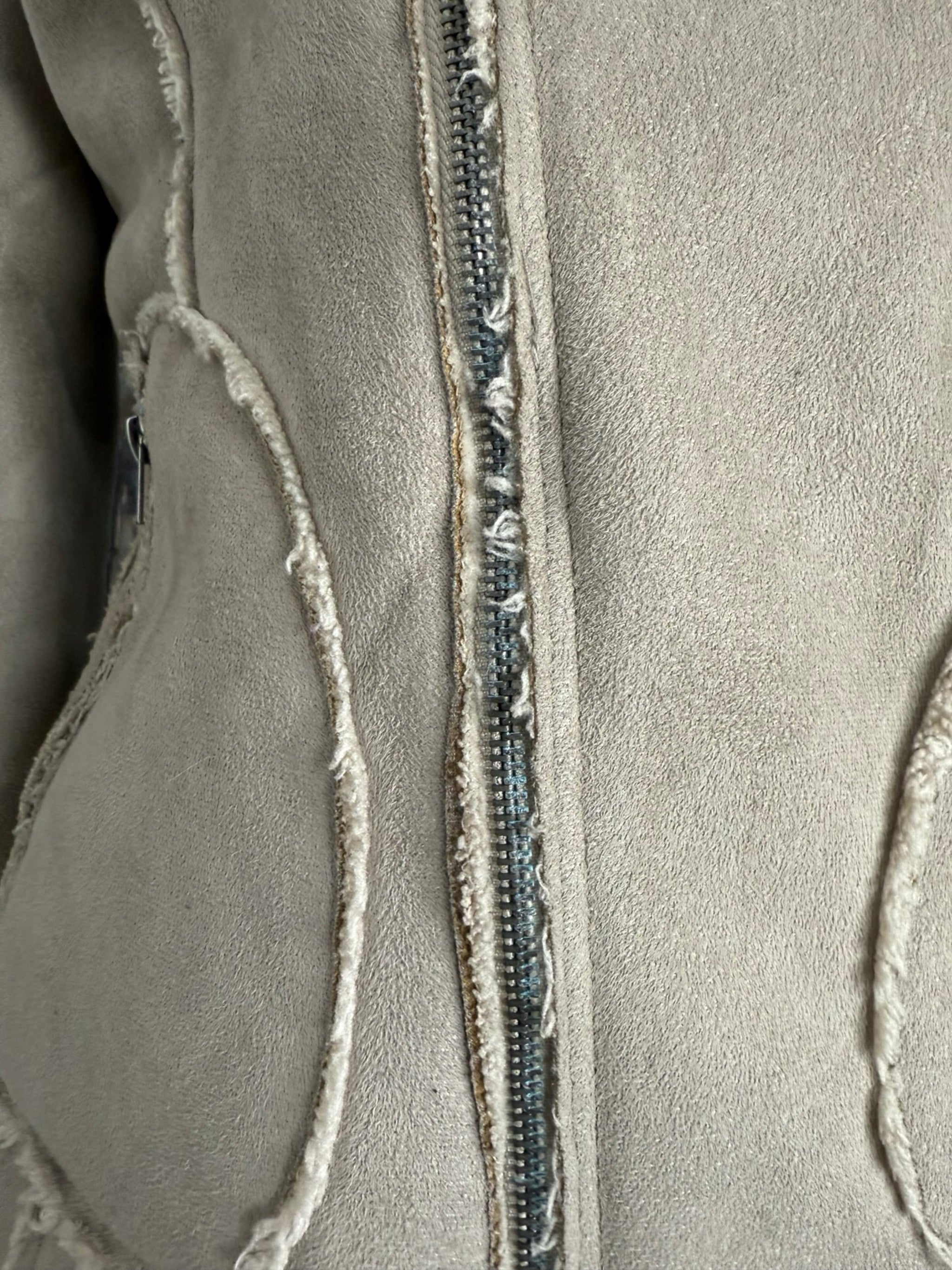 Beige suede inside faux fur jacket (M/L)