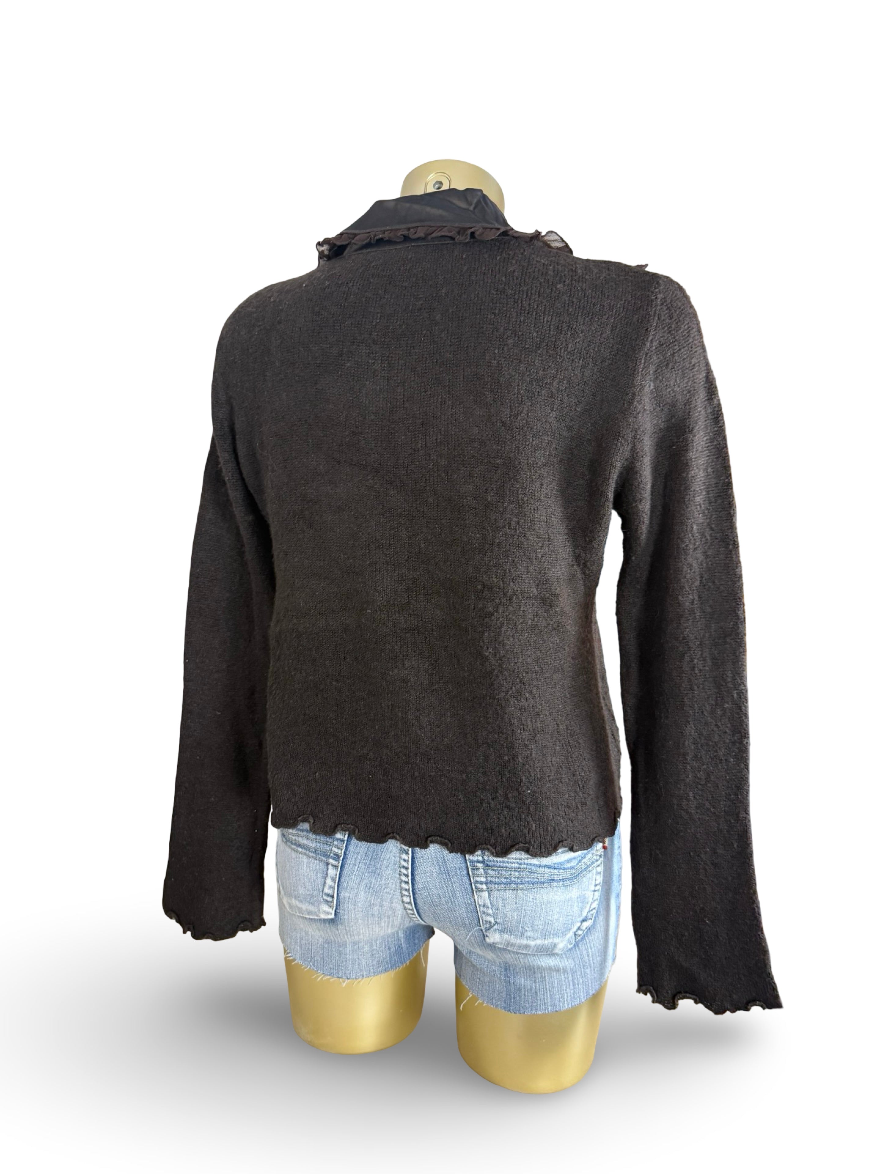 Brown embroidered wool jacket (S/M)