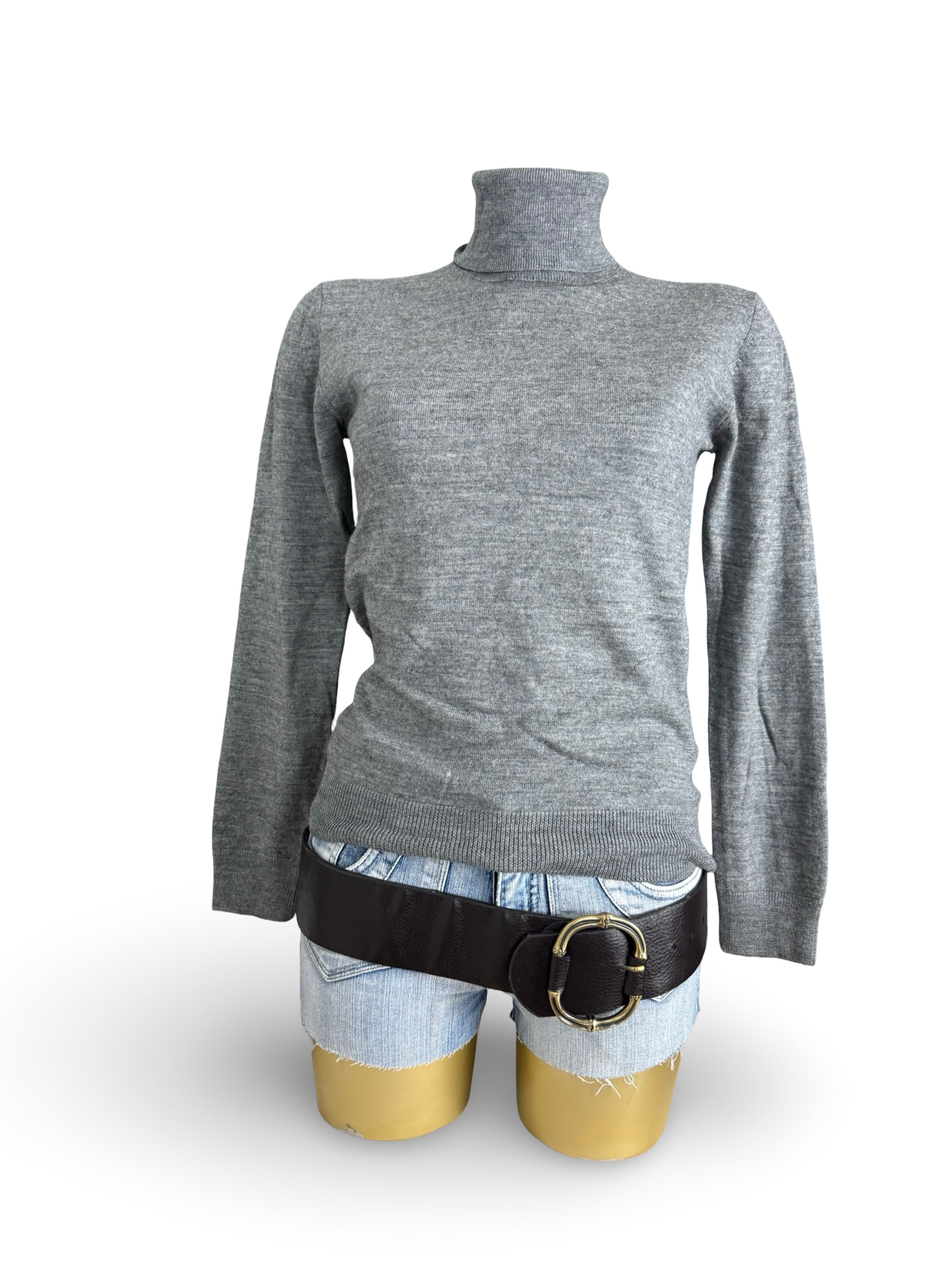 Grey turtleneck wool jumper (S/M)