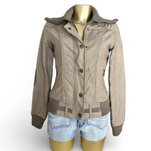 Beige biker jacket (S)