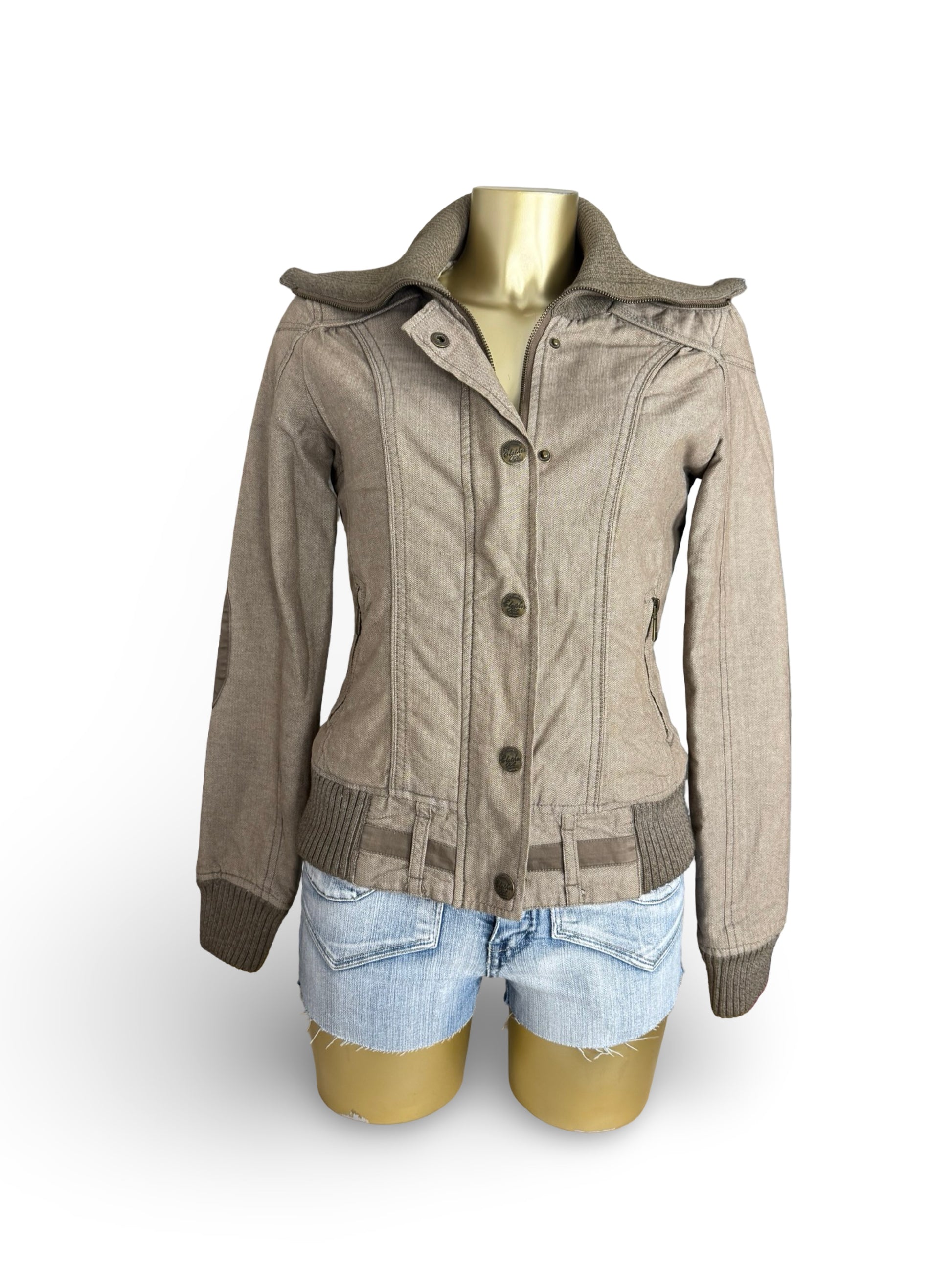 Beige biker jacket (S)