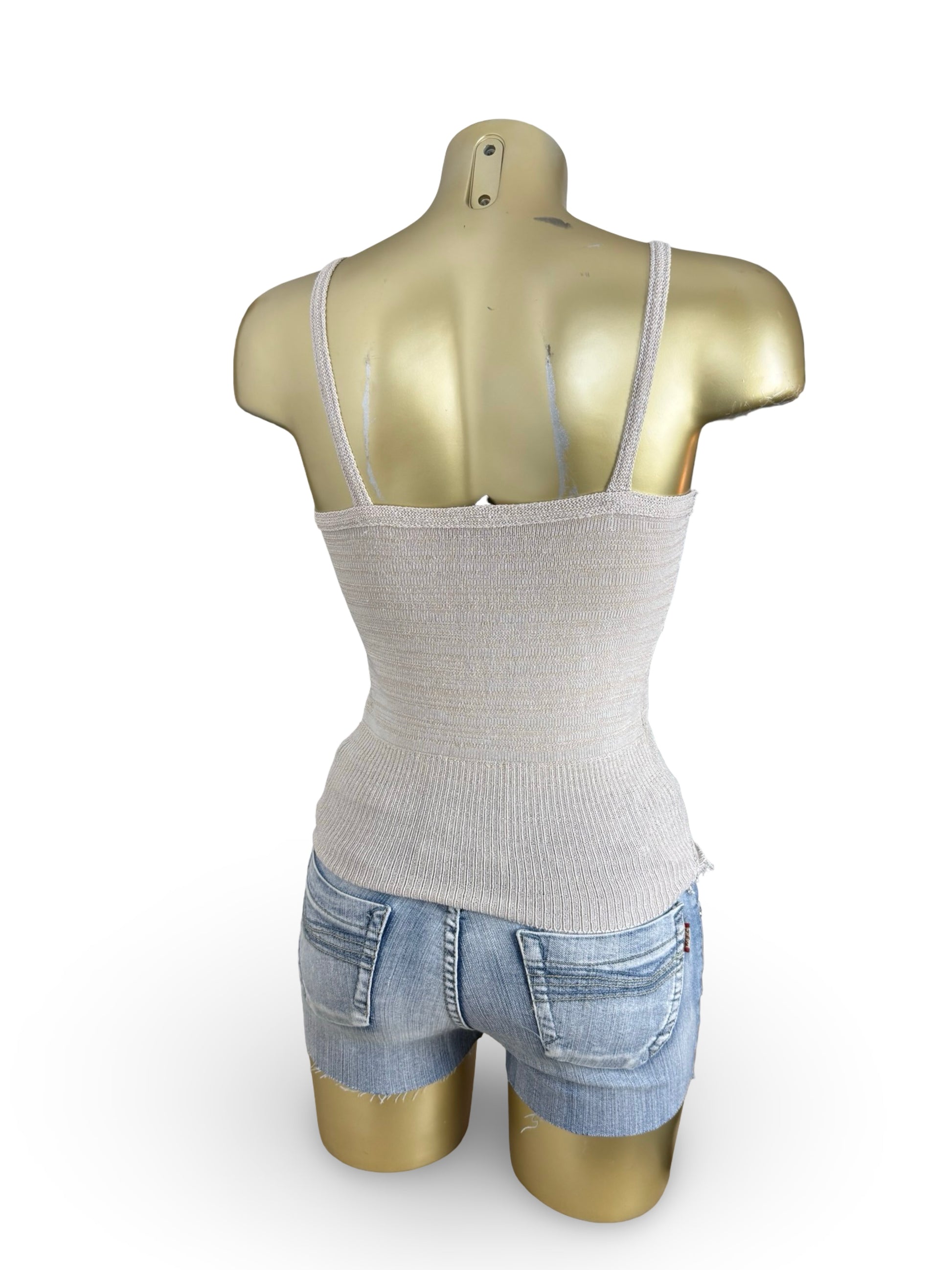 Beige knitted cami top (XS)