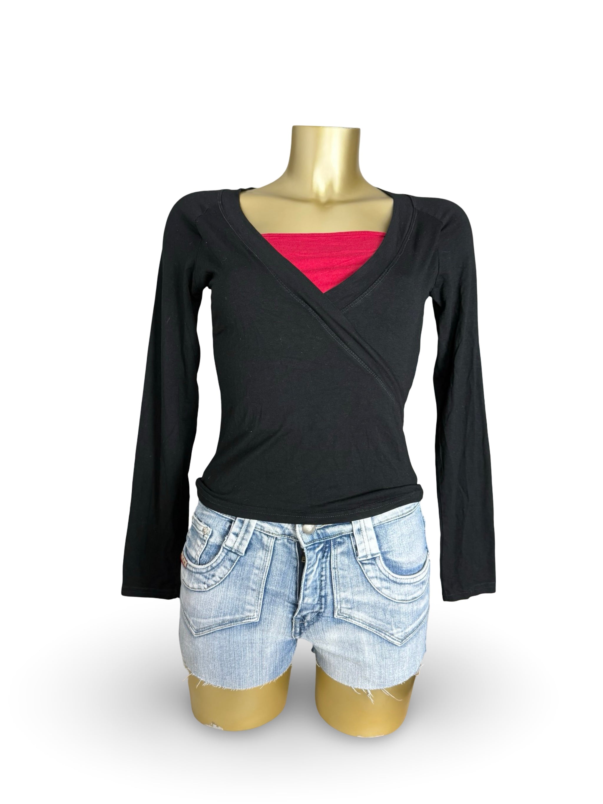 Black wrapped long sleeves top (XS/S)