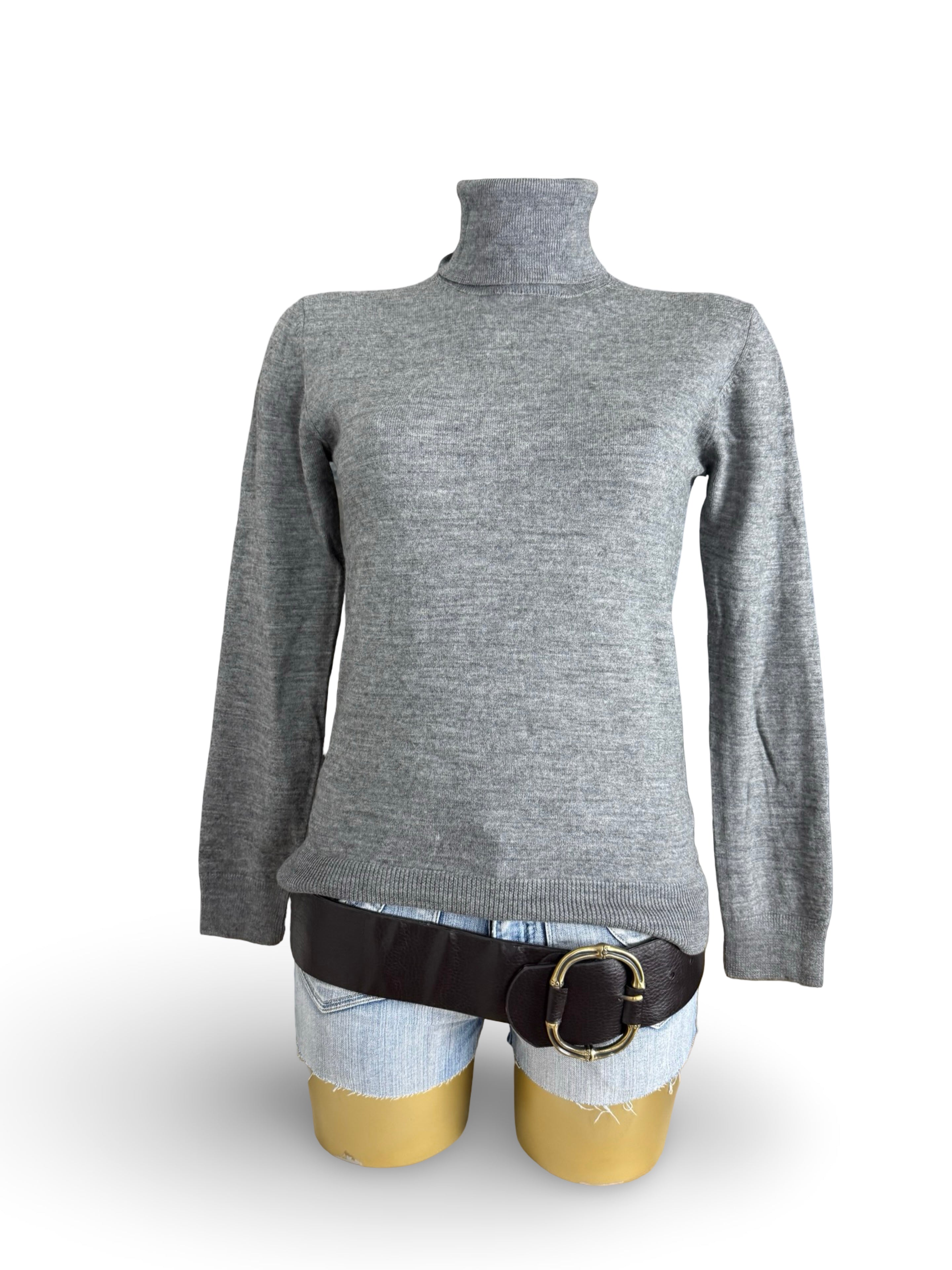 Grey turtleneck wool jumper (S/M)