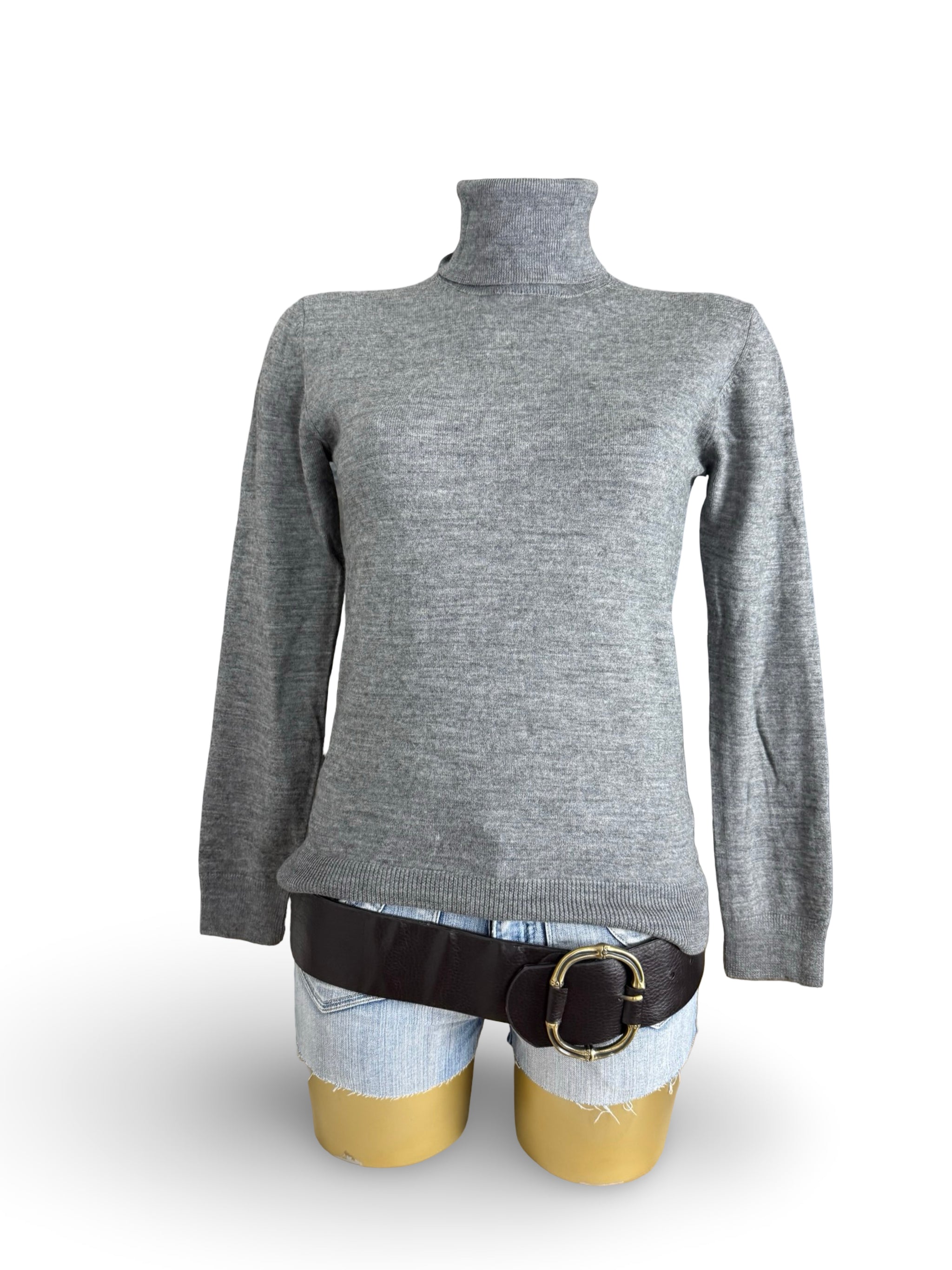 Grey turtleneck wool jumper (S/M)