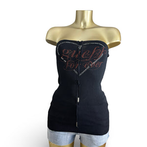 Black tight fit tube top (S)