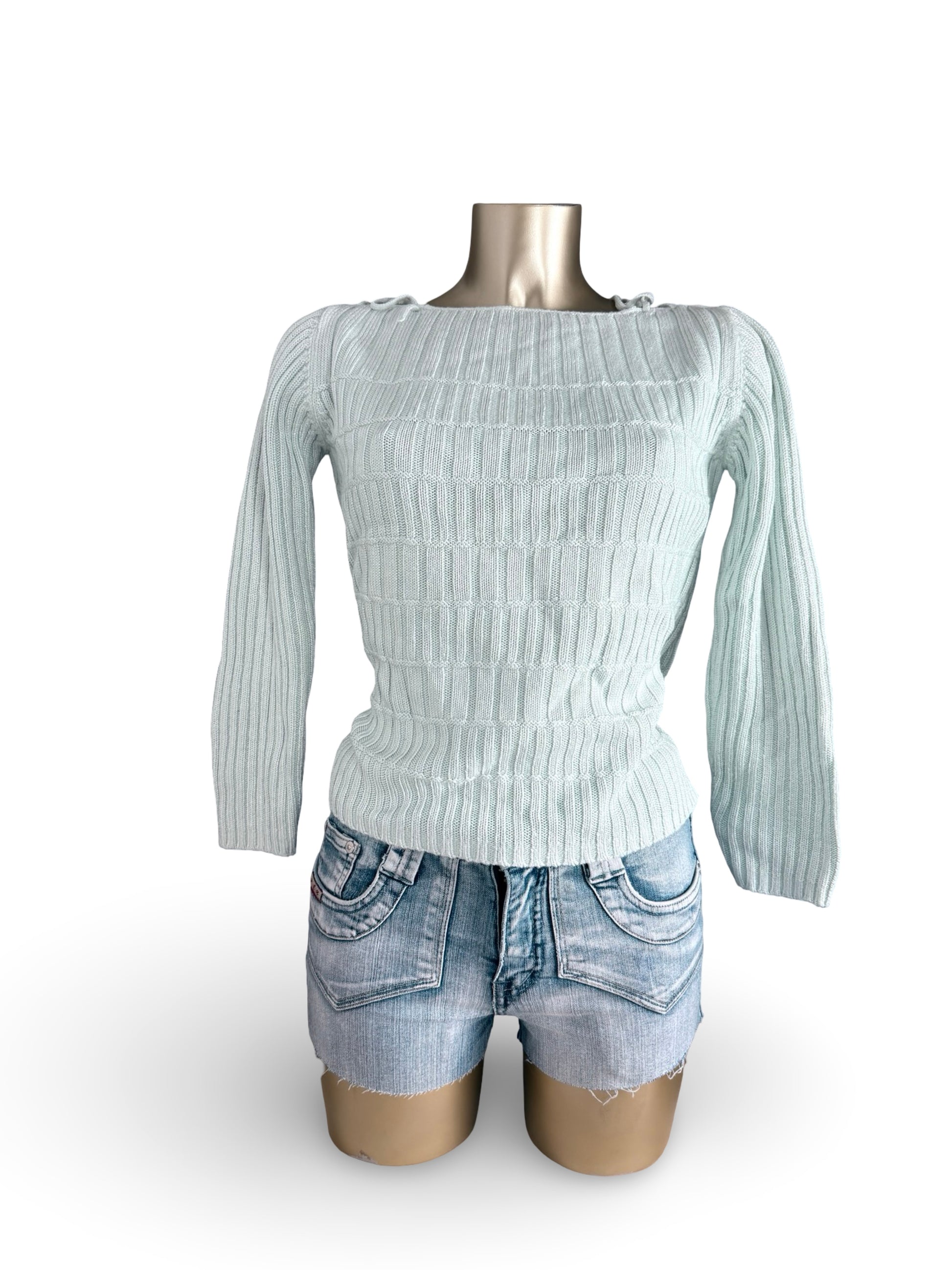 Baby blue lace up jumper (S/M)