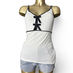White bow coquette cami top (M)