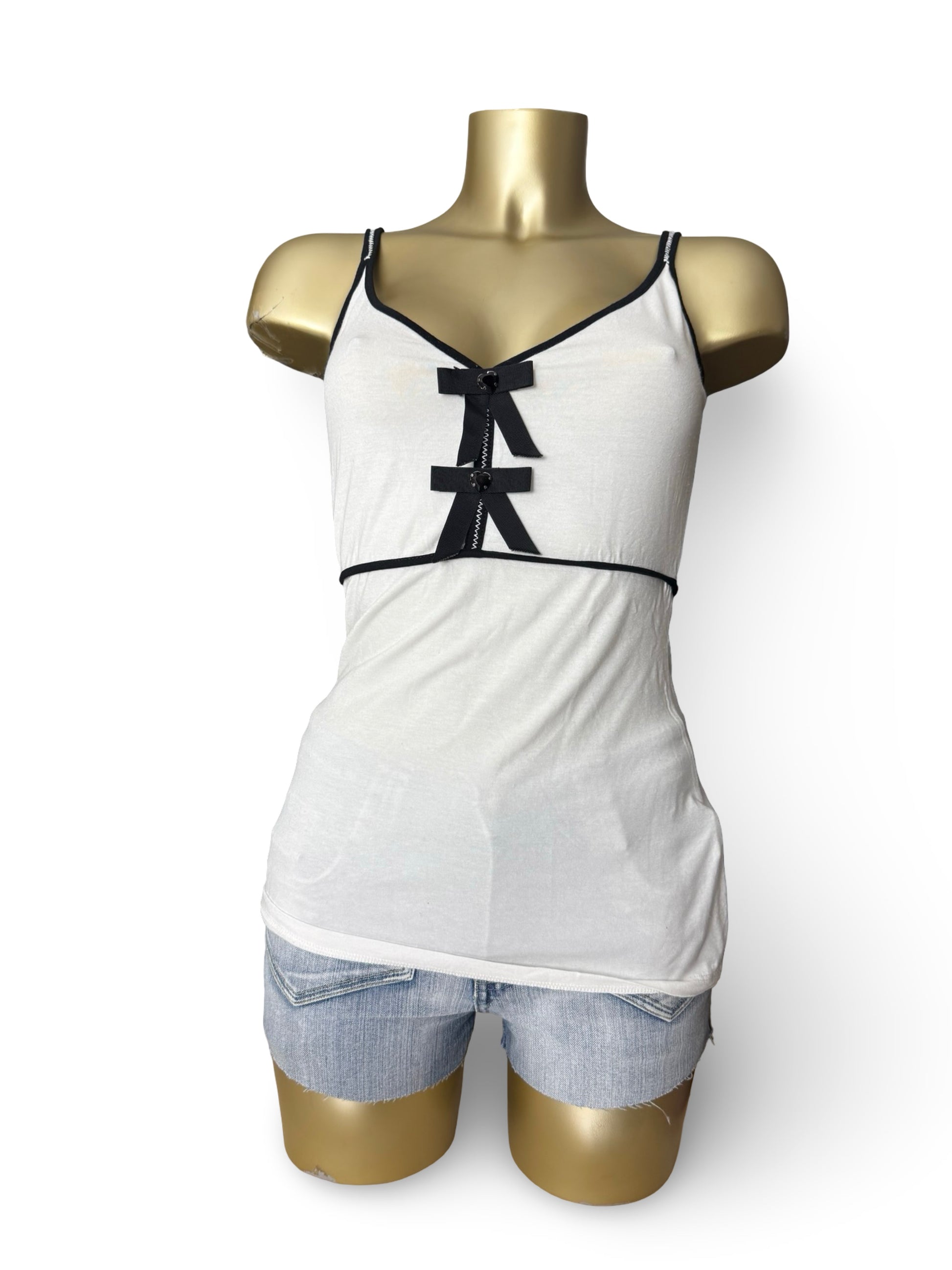 White bow coquette cami top (M)