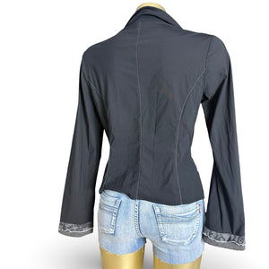 Black lightweight zip up office jacket (M)