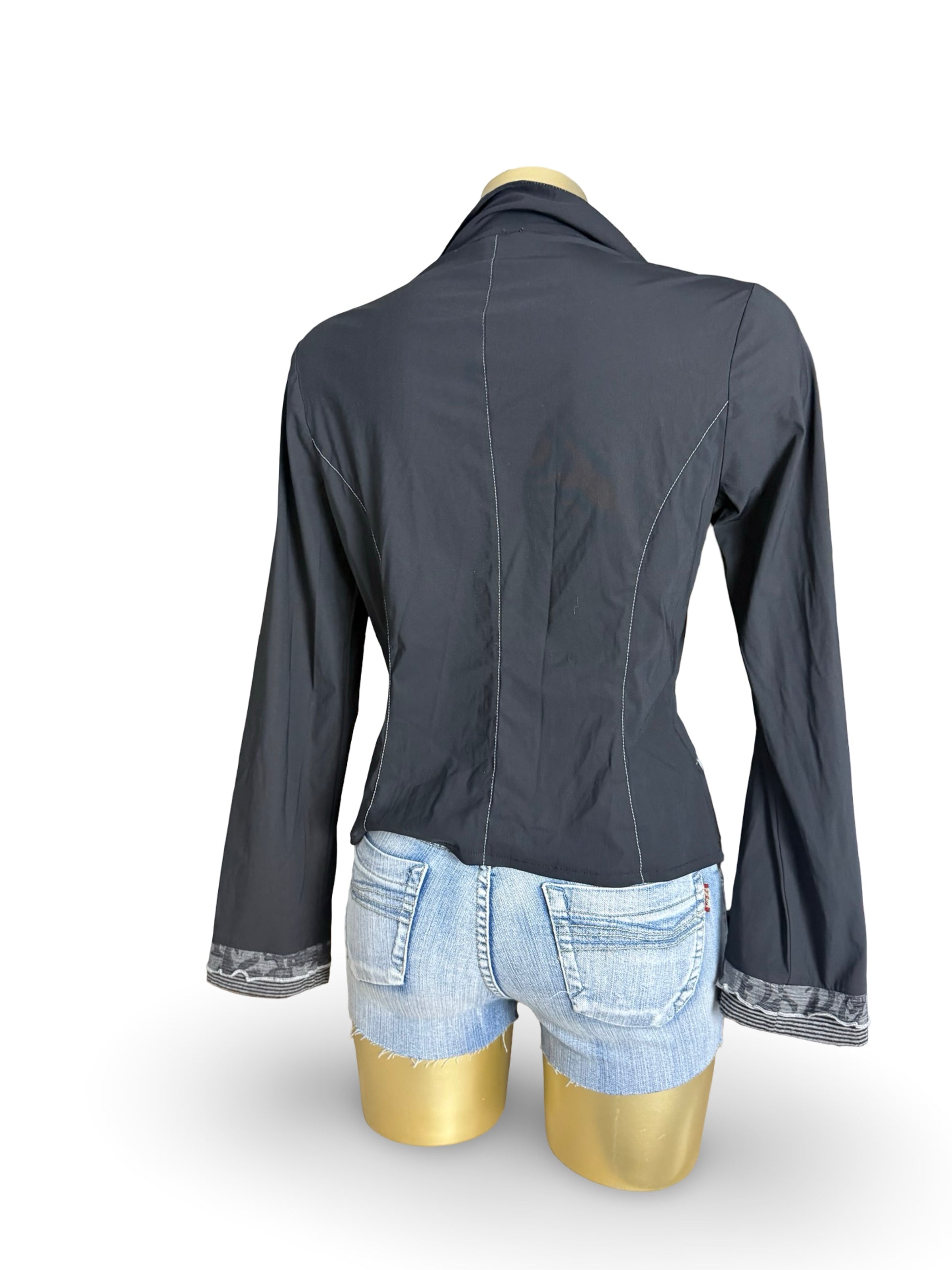 Black lightweight zip up office jacket (M)