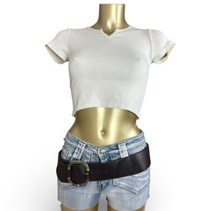 White cotton tight fit tee (XS)