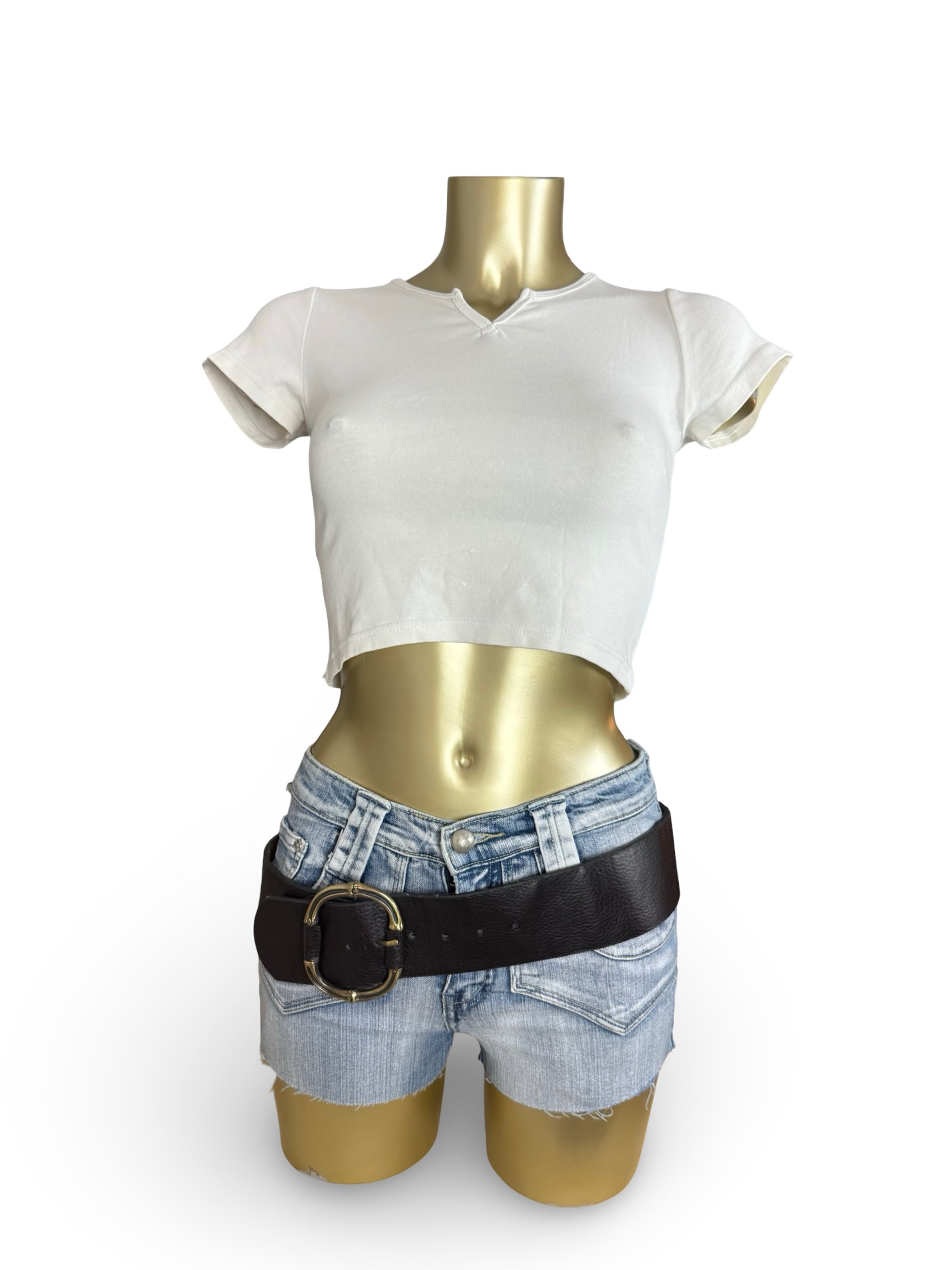 White cotton tight fit tee (XS)