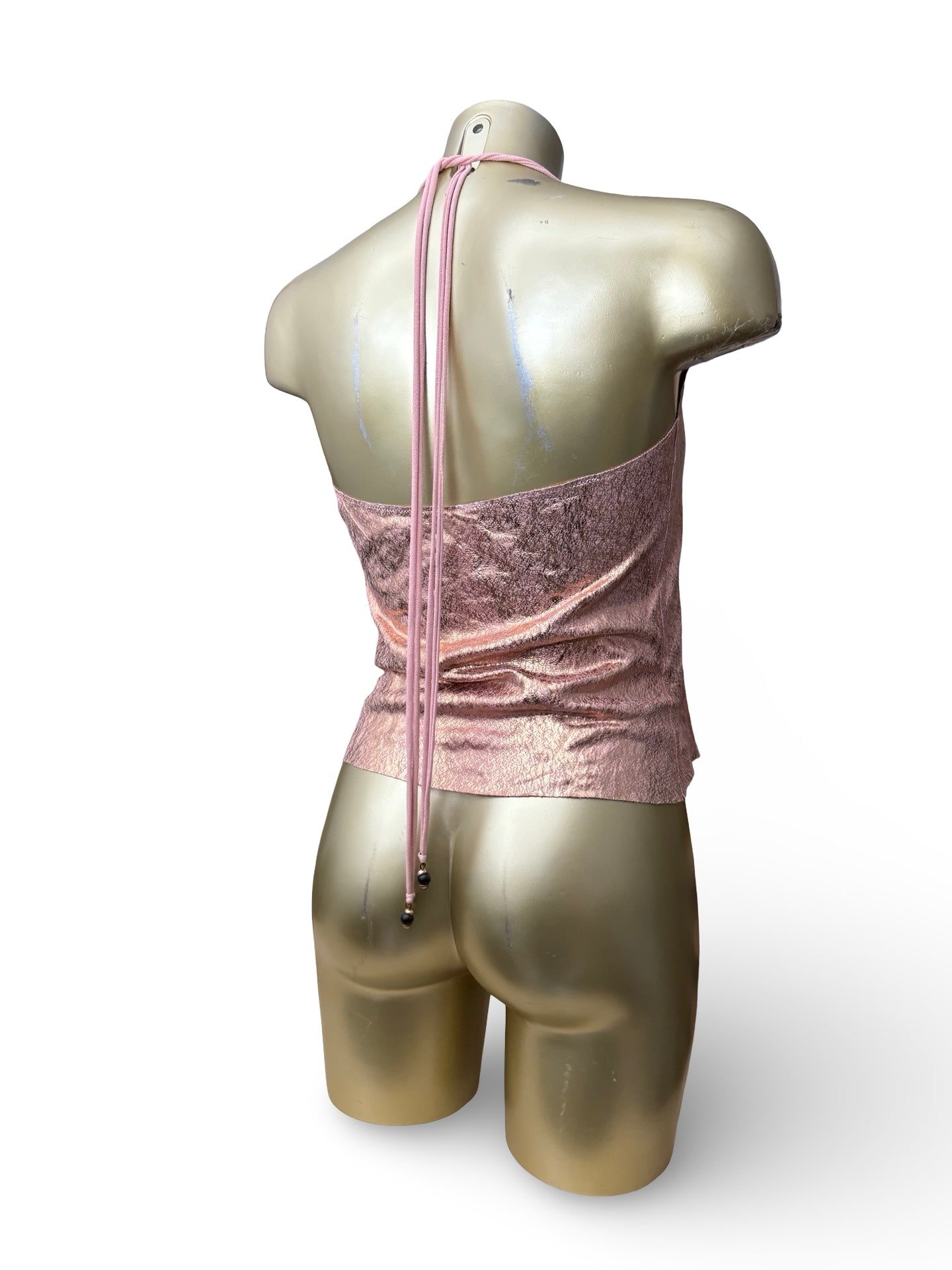 Baby pink shinning halter top (M)