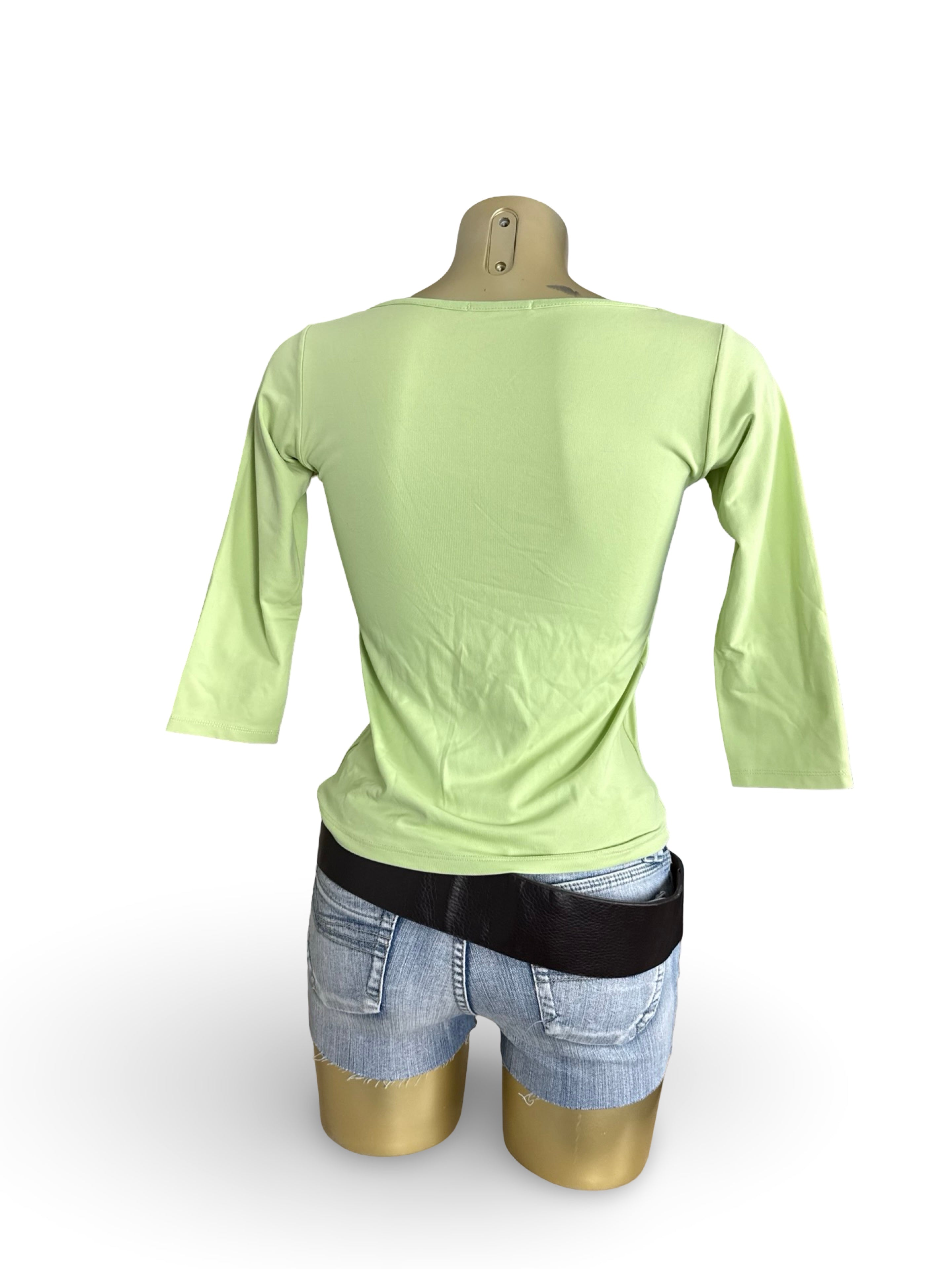 Green lycra tight fit long sleeves top (S/M)