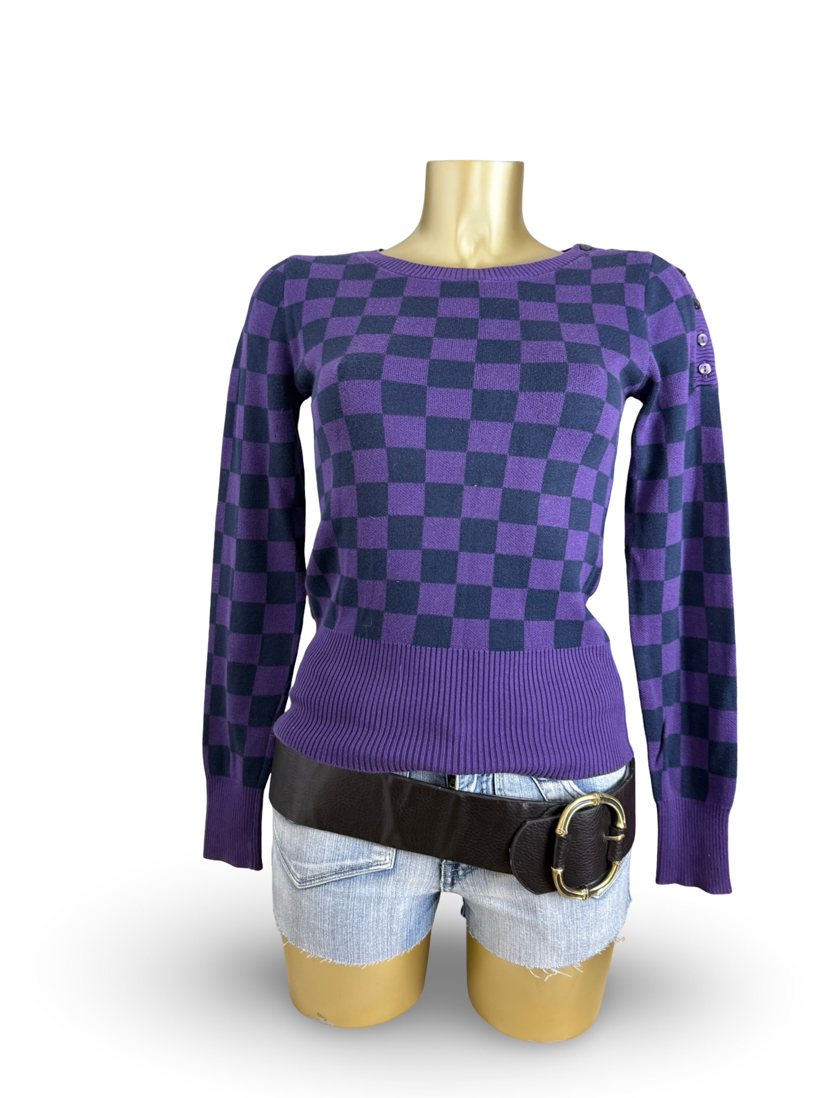 Purple 100% cotton graphic jumper (XS/S)