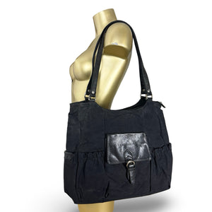 Black uni maxi shoulder bag (36x31cm)