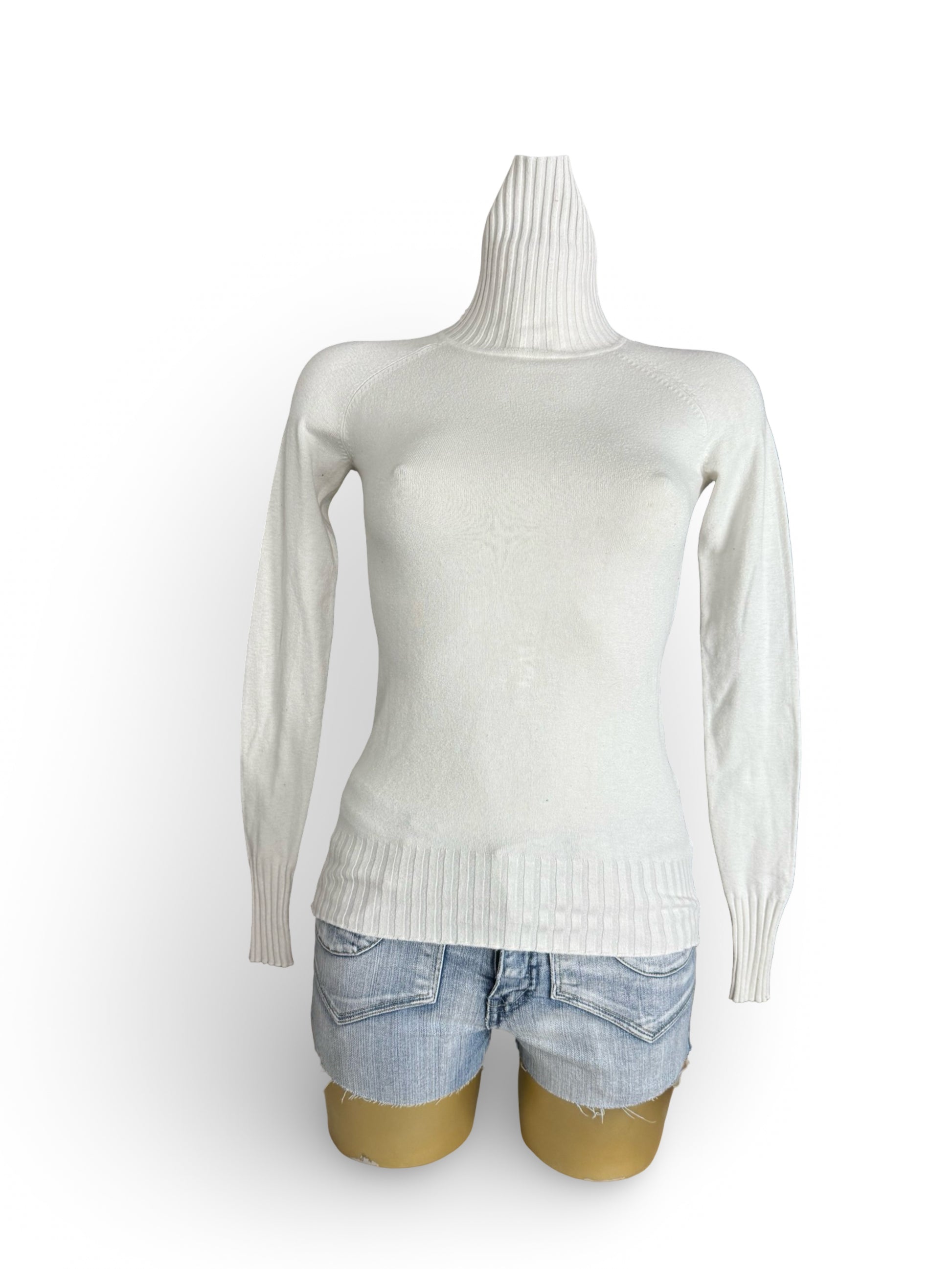 White turtleneck cotton jumper (S/M)