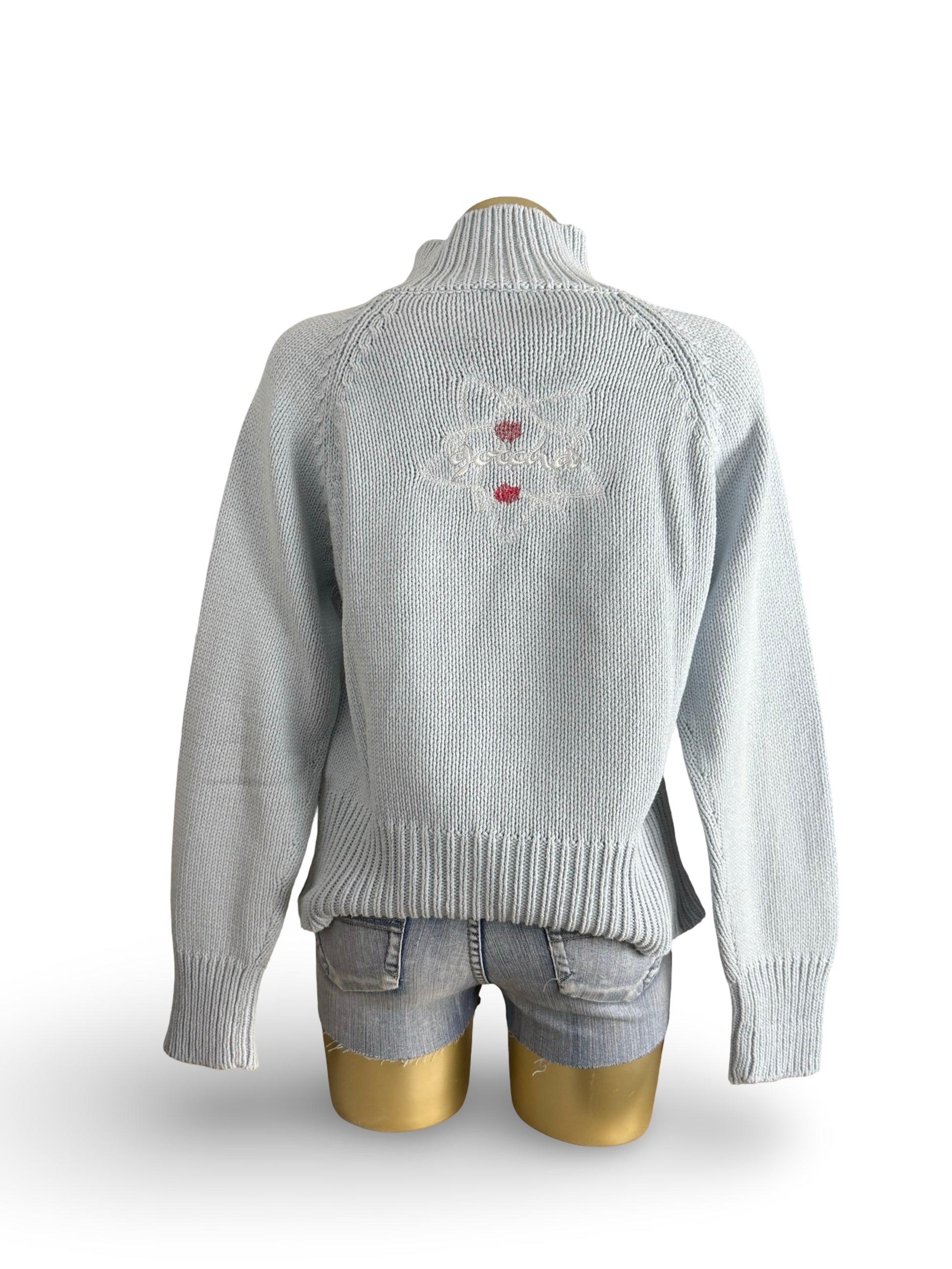 Baby blue high neck jumper (M)