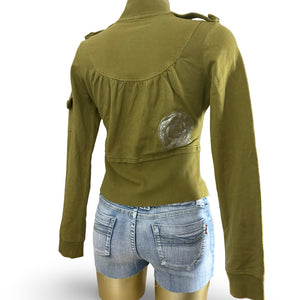 Khaki 100% cotton tight fit sweatshirt (S/M)