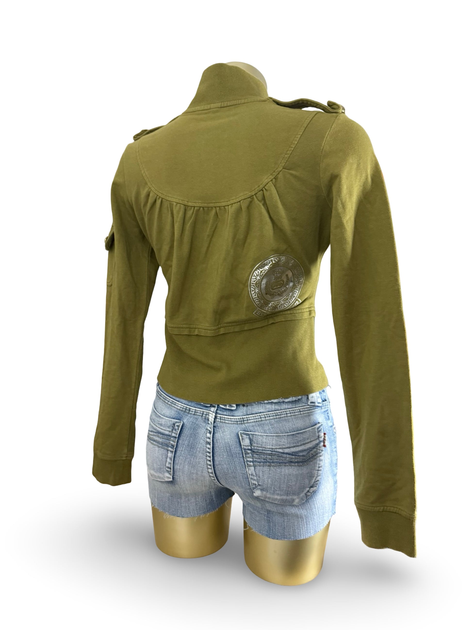 Khaki 100% cotton tight fit sweatshirt (S/M)