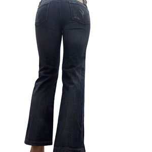 Blue denim low rise skinny pants (S)