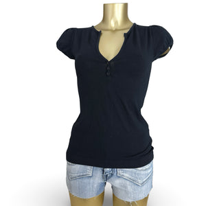 Black cotton tight fit tee (M/L)