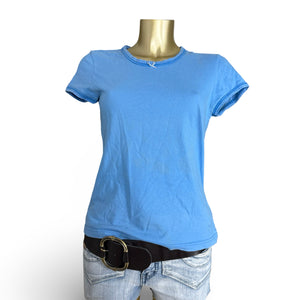 Blue 100% cotton coquette tee (L)