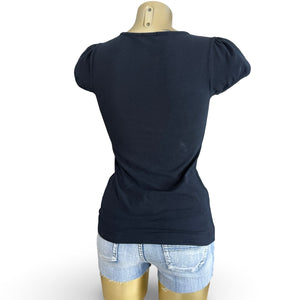 Black cotton tight fit tee (M/L)