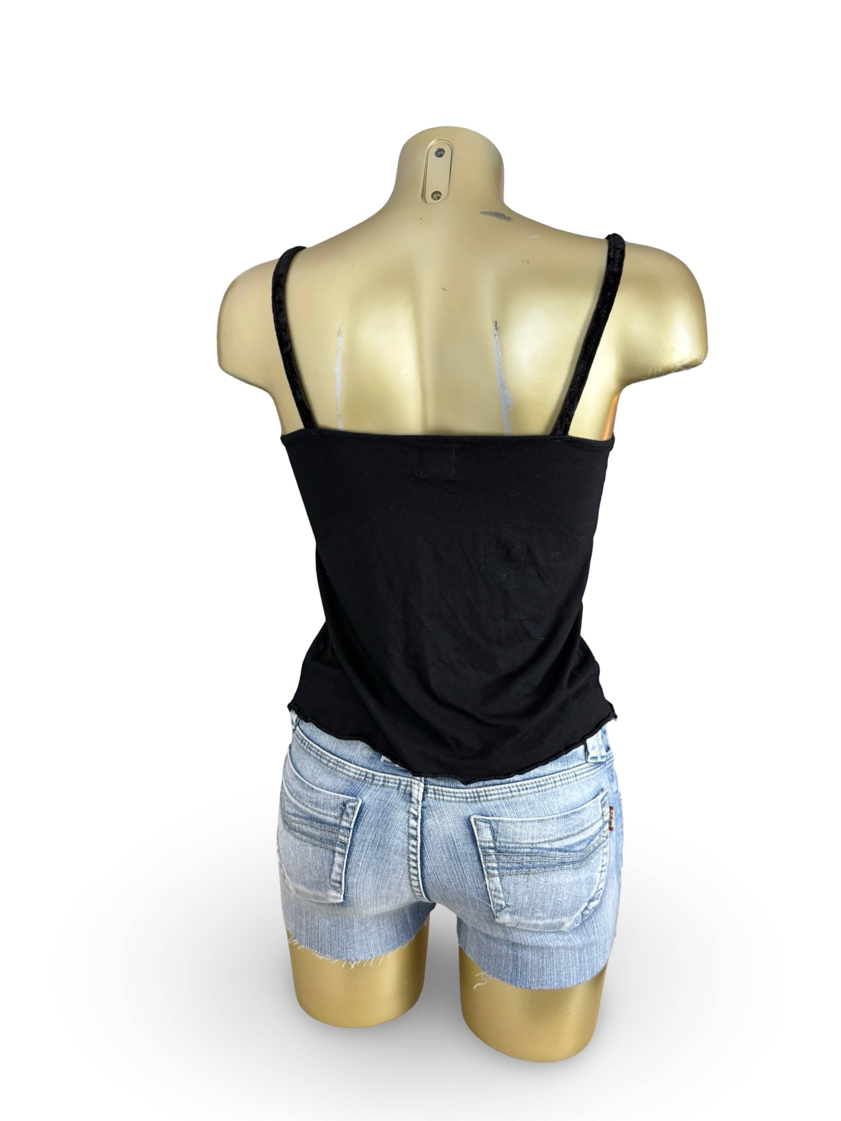 Black velvet cami top (M/L)