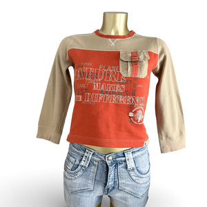 Beige graphic sweatshirt (XS)