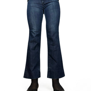Navy low rise flare denim pants (S)