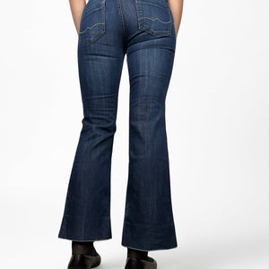 Navy low rise flare denim pants (S)