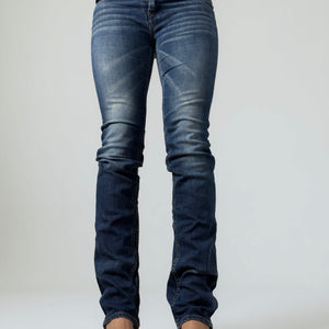 Navy blue denim low rise skinny pants (S)