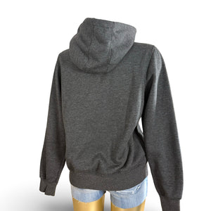 Grey cotton hooded tight fit jacket (M)