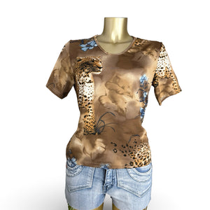 Beige cheetah graphic print  tee (XL)