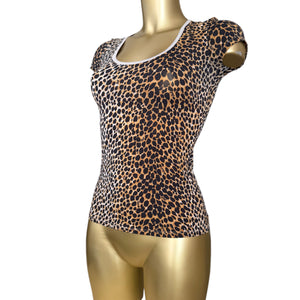 Panther print lycra tight fit tee (XS/S)